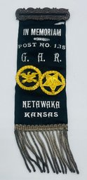 GAR Grand Army Of The Republic Post No. 135 Netawaka Ks. Ribbon Badge