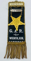 GAR Grand Army Of The Republic Garfield Post No. 25 Wichita Ks. Ribbon Badge