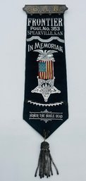 GAR Grand Army Of The Republic Frontier Post No. 353 Spearville Ks. Ribbon Badge