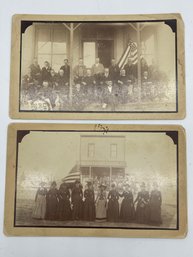 Pair Original GAR Grand Army Of The Republic Cabinet Photo Image Kansas Cavalry Civil War Soldier Wives
