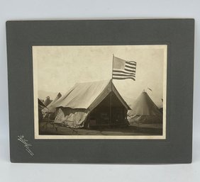 Original Cabinet Photo Spanish American War Soldier Indian Camp