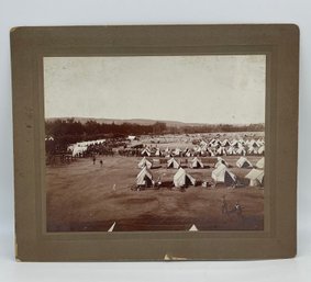 Original Cabinet Photo Image Military Camp Tents Civil Spanish American War Soldiers