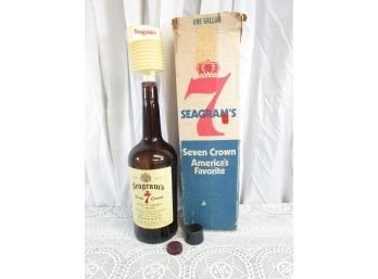 Vintage Seagram's Whiskey Bourbon 1 Gallon LARGE Liquor Display Bottle W/ Box & Pump Empty