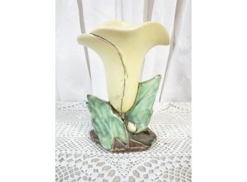 McCoy Pottery 1940's Flower Form Vase Yellow Lily