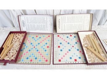 Lot Of 2 1953 / 1976 Selchow & Richter Scrabble Board Games