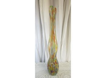 35' Tall Multi-Color Glass Vase Big Colorful Statement Piece For MCM Decor