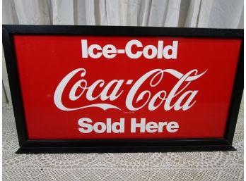 Coca Cola Metal Counter Sign 2 Sided With Frame Holder