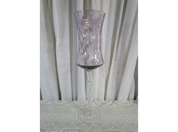 GIANT Amethyst W/ Clear Braided Stem Art Glass Goblet