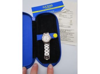 Vintage 1996 Guess Divers Waterpro Ladies Wristwatch W/ Box Instructions & Receipt