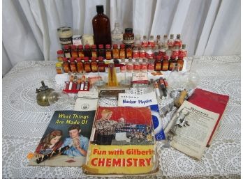 BIG Vintage Gilbert Chemistry Science Sets W/ Extras & GREAT Advertising Pieces