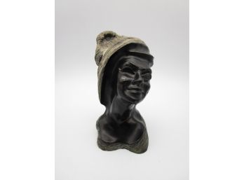 Vintage Frank Schirman Hawaii Black Coral Moana Bust Figurine