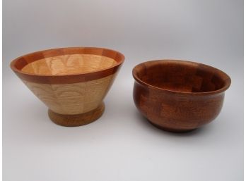 Lot 2 Fine Hand Crafted Wood Bowls Signed Ed Sharrar