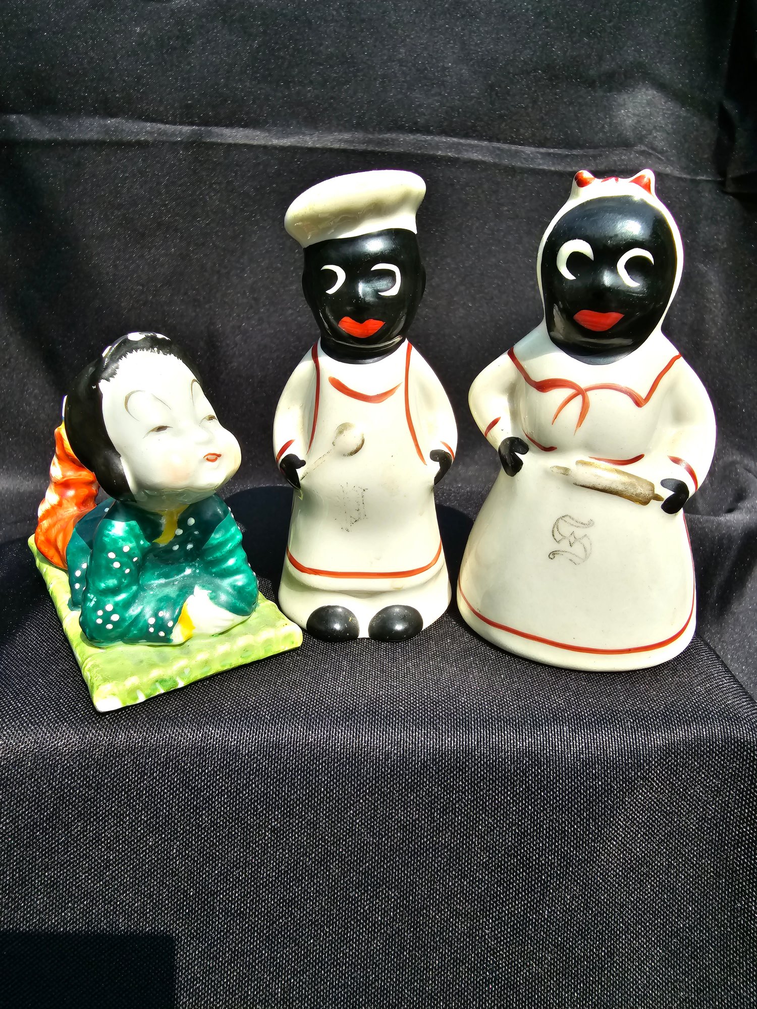 Black face salt and pepper shakers