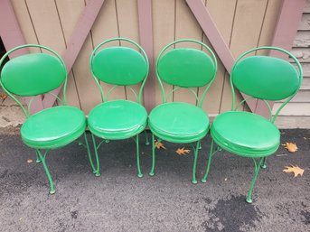 Lot Of 4 Cast Iron Cafe Chairs