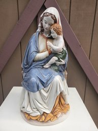 Ceramic Statue Of Mary And Jesus