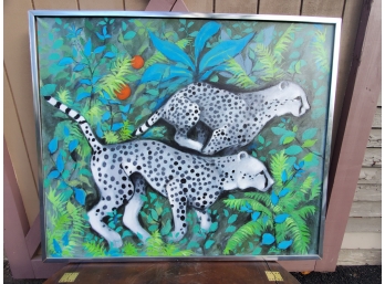 Large Leopard Painting Oil On Canvas
