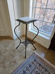 Marble And Brass Plant Stand