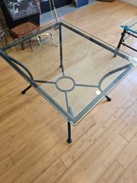 Glass And Iron Side Table