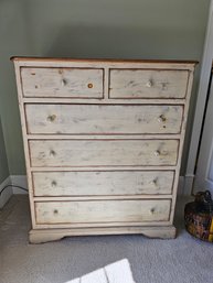 White Washed Tall Dresser In The Primitive Style