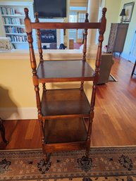Gorgeous 4 Tier Leather Shelf With Finials