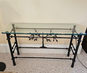 Glass And Iron Table