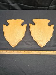 Two Oak Arrowhead Trophy Plaques