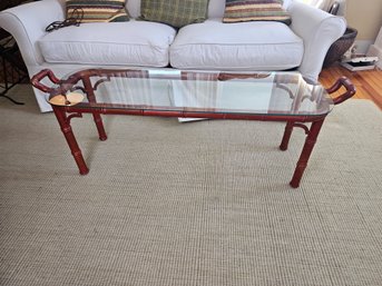 Bamboo Style And Glass Coffee Table