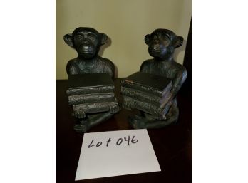 Cast Iron Monkey Bookends