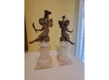 Decorative Pair Of Bronze Cherubs