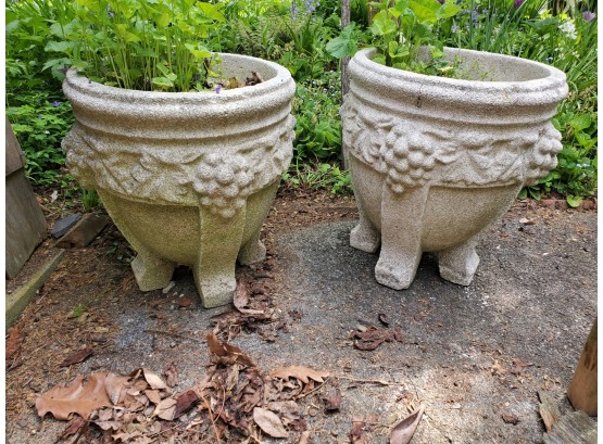 Pair Of Cement Urns