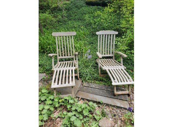 Pair Of Teak Lounge Chairs