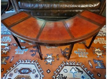 Crescent Leather Top Coffee Table