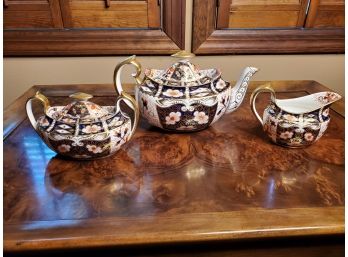 Tiffany Teapot, Creamer And Sugar Bowl