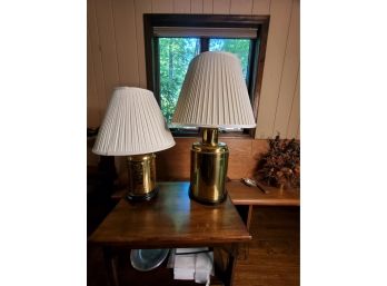 Pair Of Brass Lamps