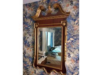 Large Gilt Mirror With Top Finial