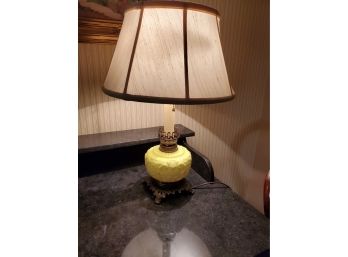 Yellow Glass Victorian Lamp