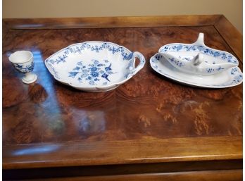 Lot Of Three Blue And White Ceramic Dishes