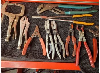 Lot Of Pliers, Grips And Channel Locks