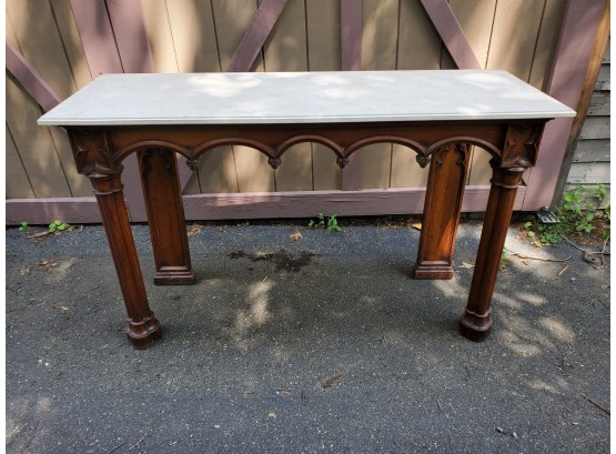 Gothic Table With Marble Top