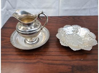 Sterling Silver Creamer And Tray