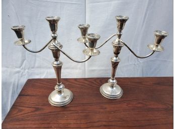Pair Of Sterling Silver Candlesticks