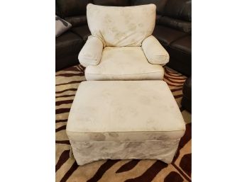 Cushioned Arm Chair And Ottoman