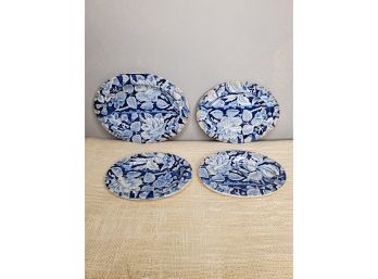 Collection Of 4 Early Staffordshire Plates