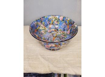 Bird And Floral Patterned Ducal Bowl England