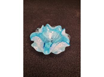 Blue Murano Flower Shaped Bowl
