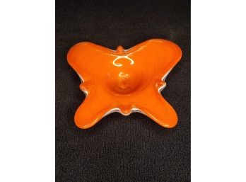 Orange Murano Butterfly Shaped Bowl