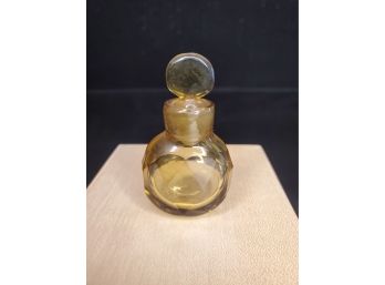 Yellow Faceted Perfume Bottle