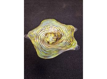 Murano Glass Dish With Swirl Pattern
