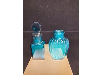 Pair Of Blue Perfume / Snuff Bottles