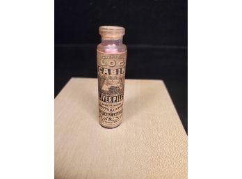 Very Small Antique Vial Log Cabin Liver Pills